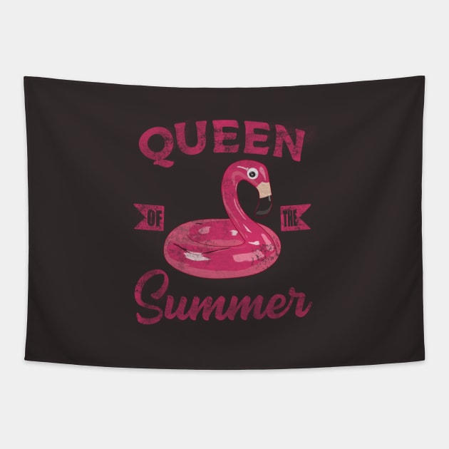 Queen of the summer With  the pink flamingo Tapestry by Mimie20