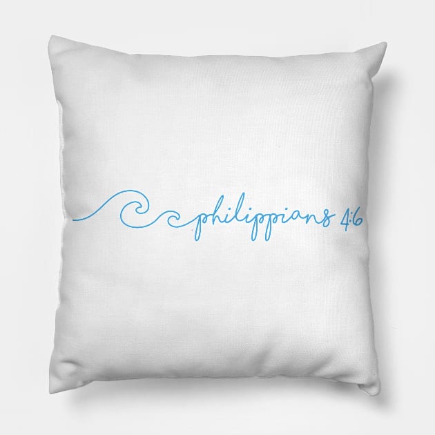 Philippians 4:6 Waves Bible Verse Pillow by Move Mtns