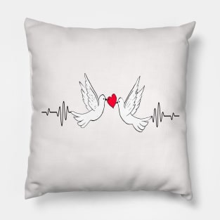 Love Dove Heartbeat Pillow