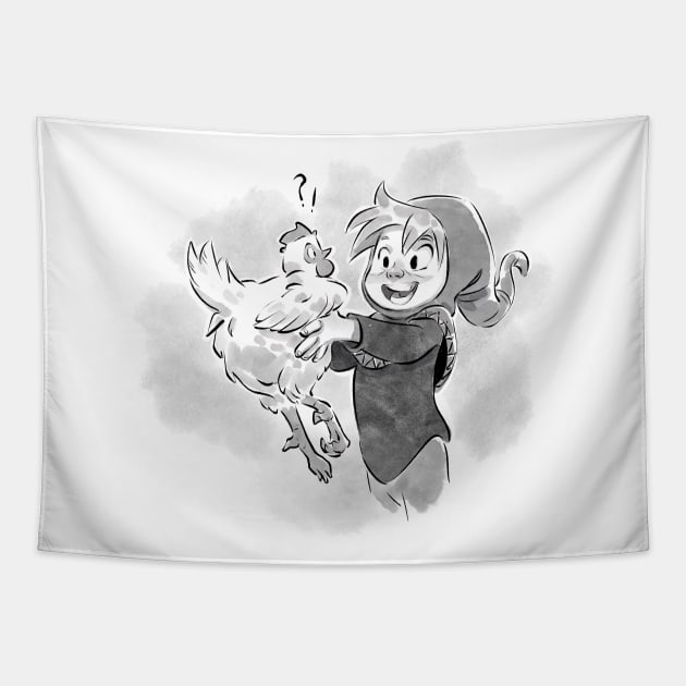 Hey chicken! Tapestry by schmoedraws