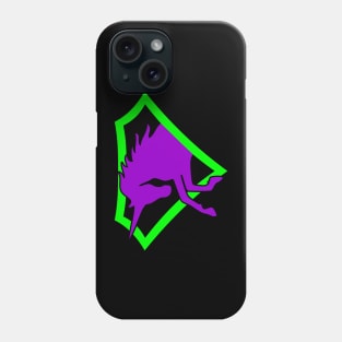 Unicorn jumps out of a triangular frame Phone Case