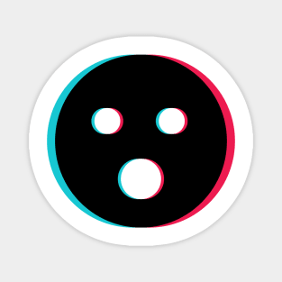 TikTok O Oh emoji smiley Black Magnet