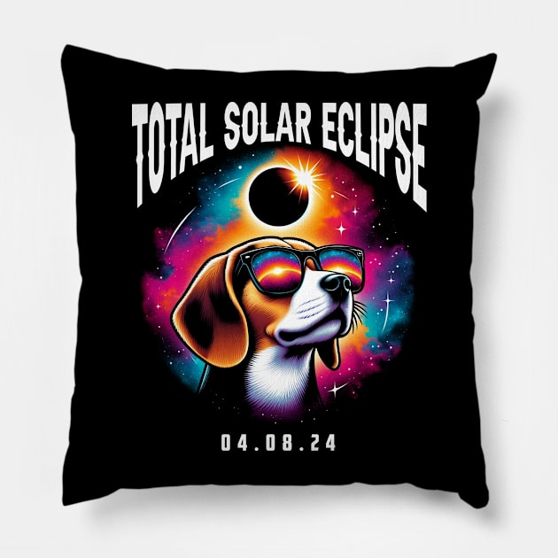 Beagle Eclipse Discoveries: Unique Tee with Loyal Beagle Pals Pillow by ArtByJenX