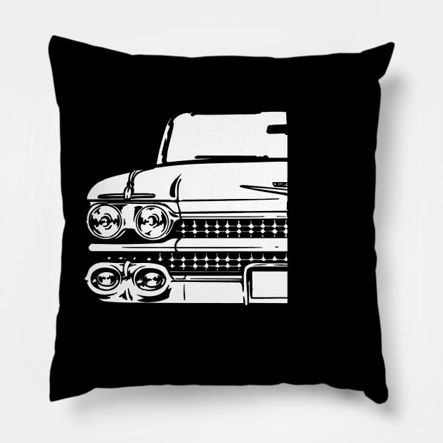 Cadillac (1959) Vintage Car Awesome Pillow by Silly Picture