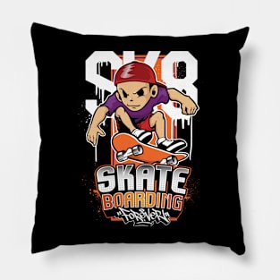 Skateboarding Forever Pillow