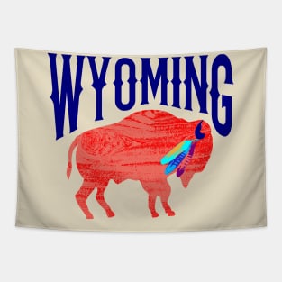 Wyoming Buffalo Eagle Feathers Tapestry