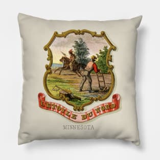 1876 Minnesota Coat of Arms Pillow