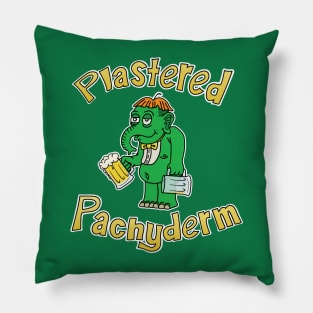 Plastered Pachyderm (clean version) Pillow