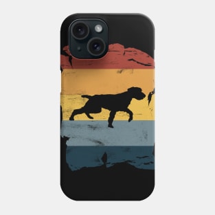 German Wirehaired Pointer Distressed Vintage Retro Silhouette Phone Case