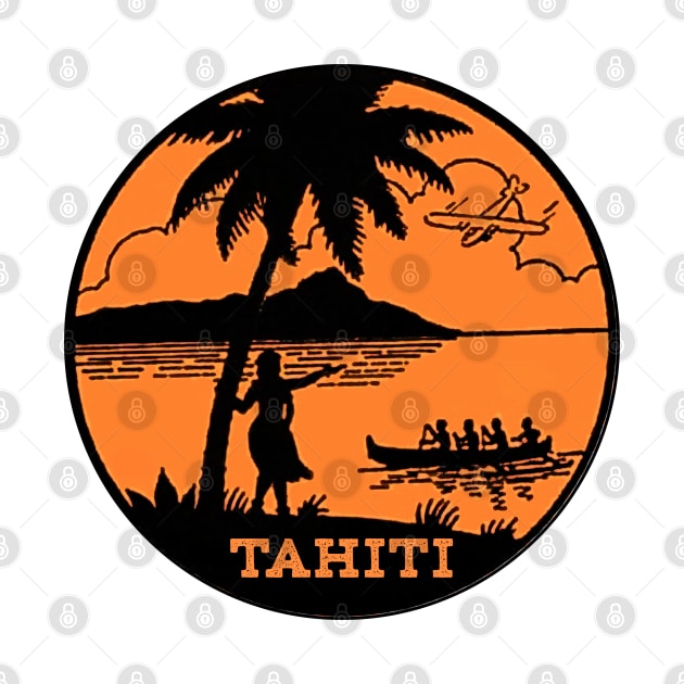 TAHITI VINTAGE TRAVEL CANOE SEA PLANE by TravelTime