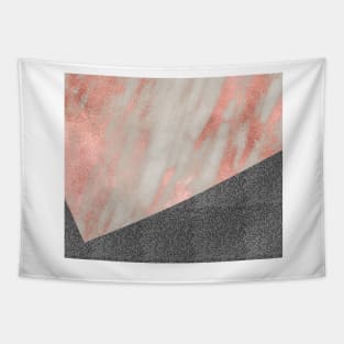 Rose gold marble - charcoal sparkle Tapestry