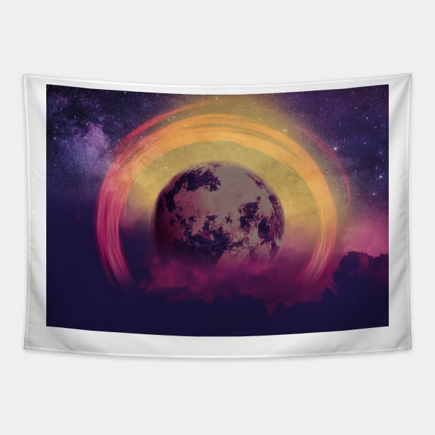 Planet from another dimension Tapestry by Print&fun