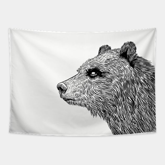 Hipster Bear Tapestry by albertocubatas