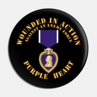 Wounded in Action - Purple Heart V1 Pin