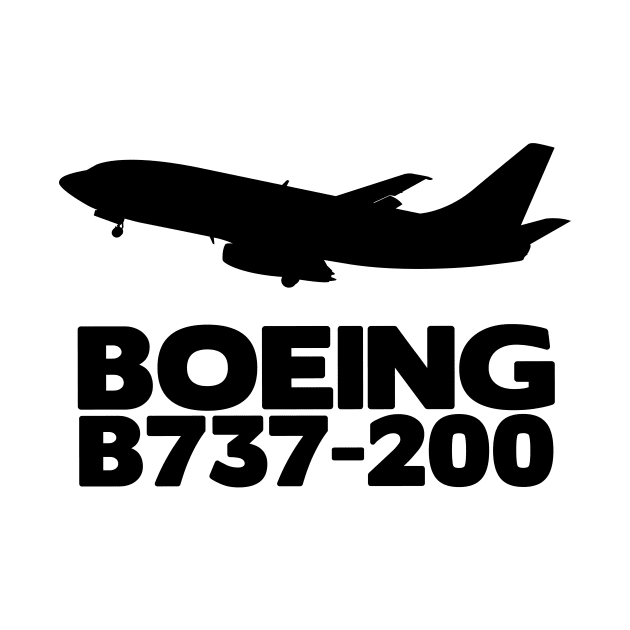 Boeing B737-200 Silhouette Print (Black) by TheArtofFlying