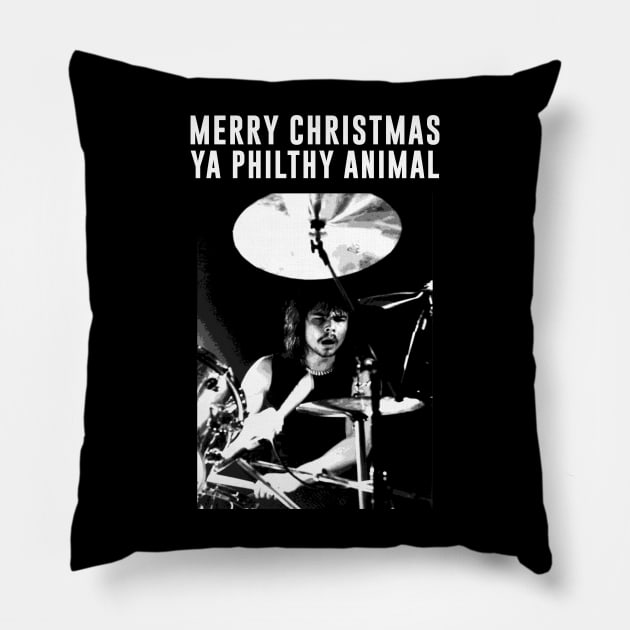 Merry Christmas Ya Philthy Animal Pillow by lilmousepunk