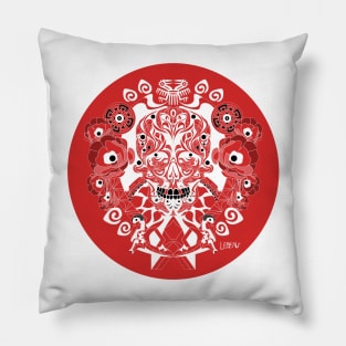 floral catrina ecopop in circle of life the yggdrasil tree pattern in lights Pillow