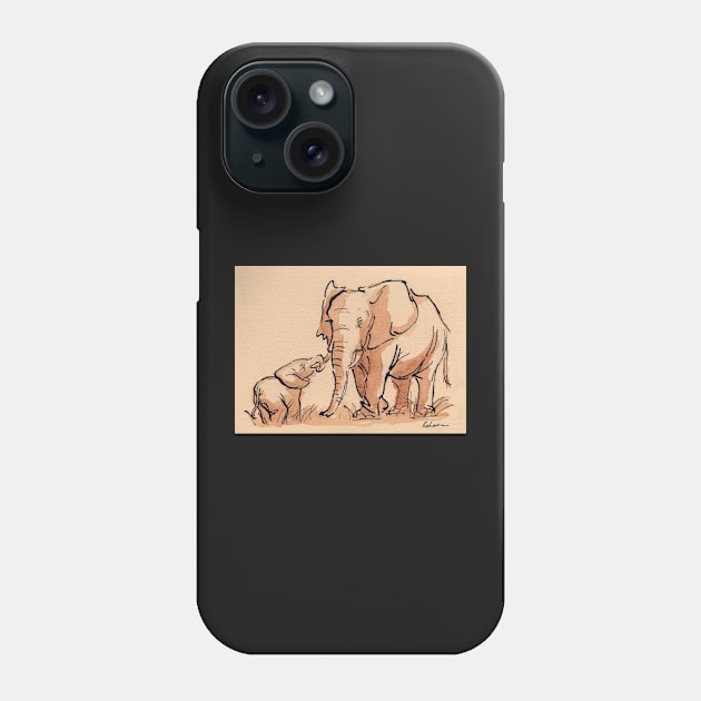 Big Daddy -  Elephant Watercolor Painting #2 Phone Case by tranquilwaters