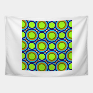 Retro Midcentury Modern Circles Tapestry