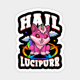 Hail Lucipurr Cat Rainbow Unicorn Kitty Satanic Magnet