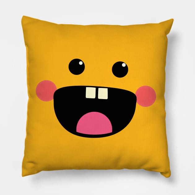 Funny/Weird/Cute Summer Kawaii Smiley Face Design Pillow by DankFutura