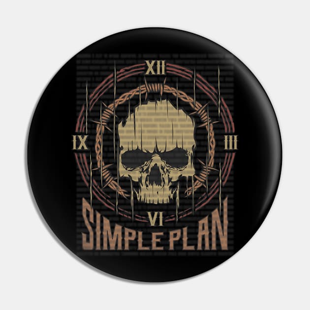 Simple Plan Vintage Skull Pin by darksaturday