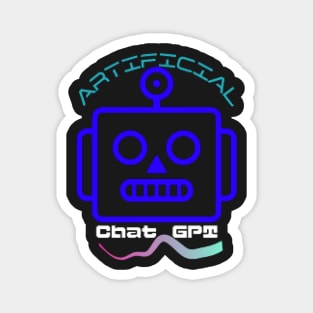 Chat GPT Artificial , Blue Robot Magnet