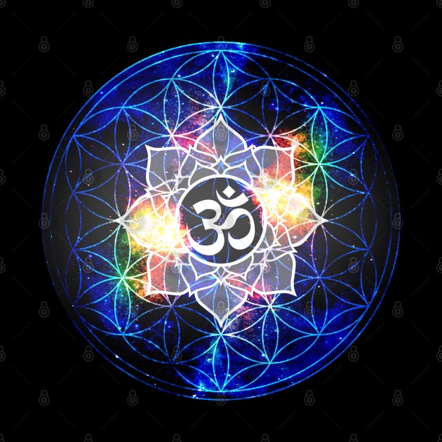 Power Om Flower of Life Sacred Geometry by Bluepress