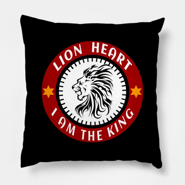 I Am the King Lion Best Selling Lion King Design Pillow by Global Creation