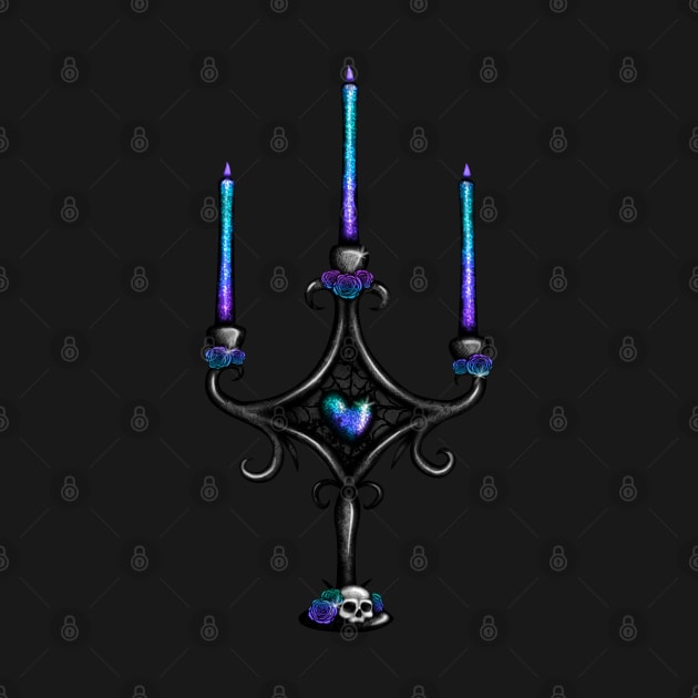 Dark Glitter Candlestick by DeneboArt