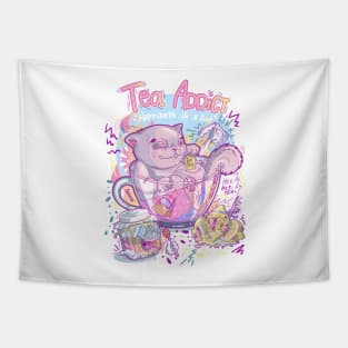 Tea Addict fun and totally rad Kit-tea Tapestry