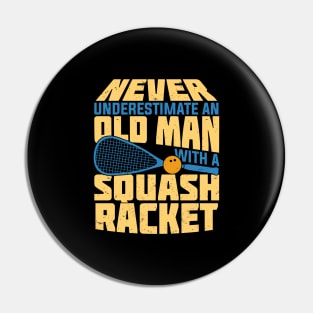 Old Man Squash Player Gift Pin