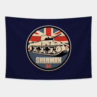 British M4 Sherman Tank (Front & Back logo) Tapestry