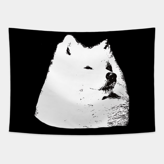 Samoyed - Smiley Christmas Gifts Tapestry by DoggyStyles