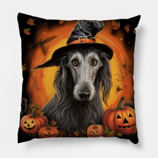 Scottish Deerhound Halloween  Design Pillow