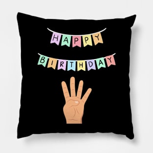 4 four birthday Pillow