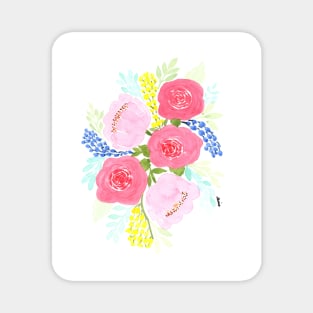 Pink Roses and Peonies Magnet