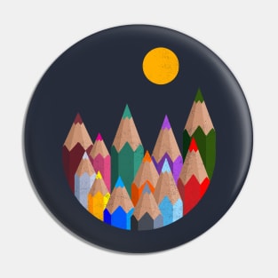 12 Color Mountains Pin