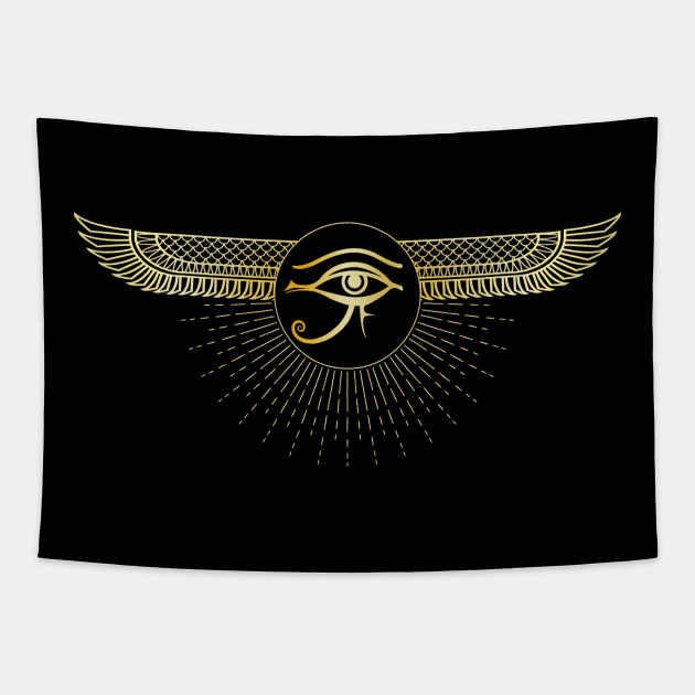 Ancient Egyptian Symbol Eye of Horus Emblem Tapestry by devaleta