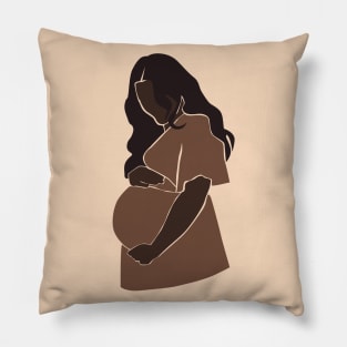 Abstract pregnant vector mother silhouette Illustration Pillow