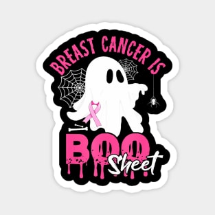 In October We Wear Pink Breast Cancer Is Boo Sheet Halloween Magnet