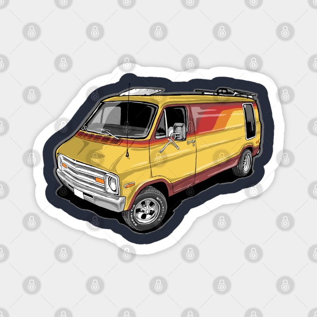 70s vans Magnet by AMOS_STUDIO