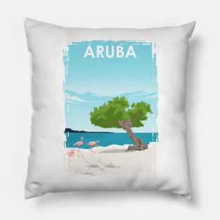 Aruba Travel Poster Pillow