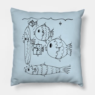 Describing Swimming Fish Doodle Pillow