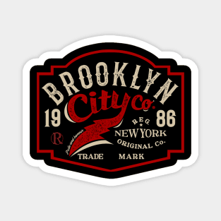 Brooklyn city co. eighties style logo badge Magnet