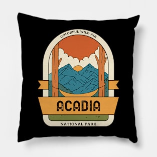 Acadia National Park Vintage Travel Pillow