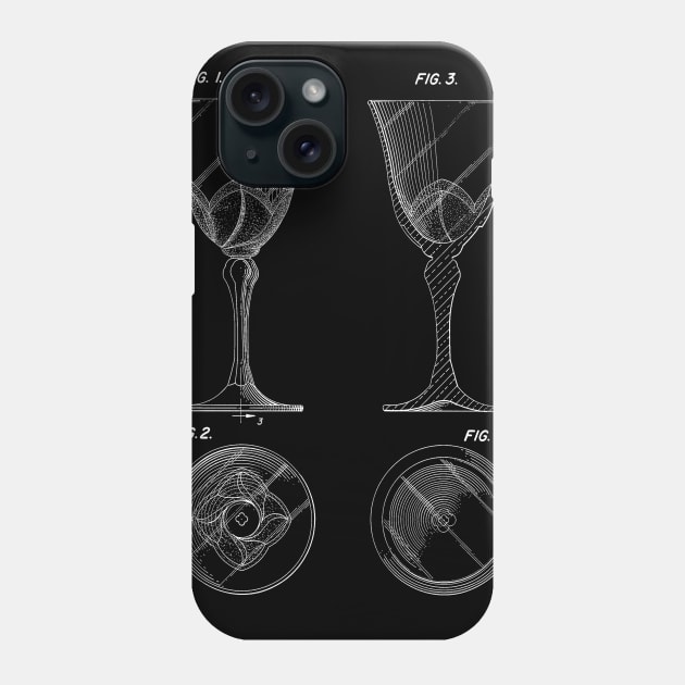 Wine Glass Vintage Patent Drawing Phone Case by TheYoungDesigns