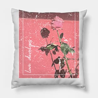 Love Develops Rose Design Pillow