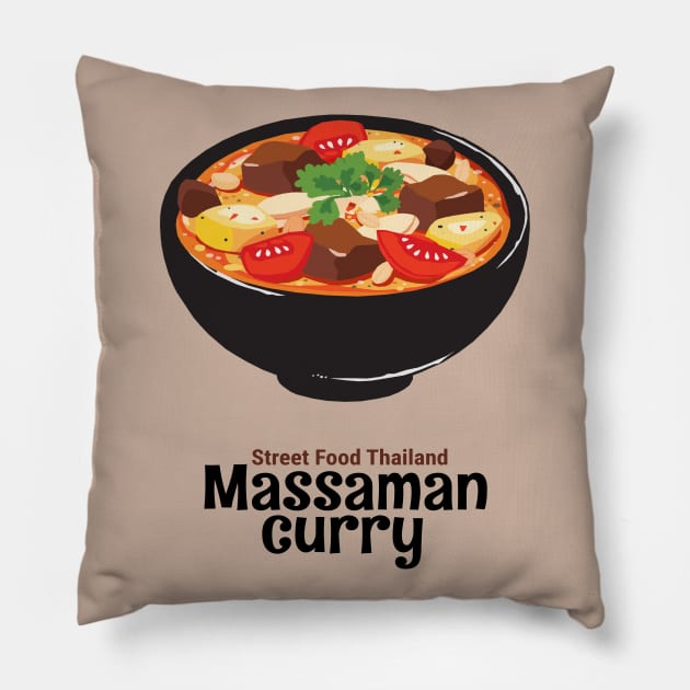 Street Food Thai Curry Delicious Food Pillow by KewaleeTee