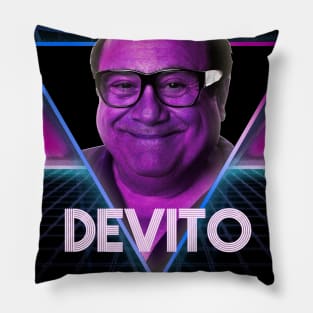 Danny Devito Retro 80s Neon Landscape Pillow